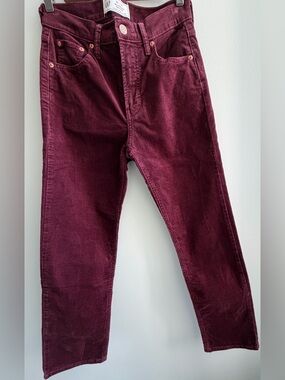 GAP High Rise Corduroy 90s Straight Jeans - Noir Red